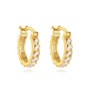 Elegant Gold S925 Hoop Earrings